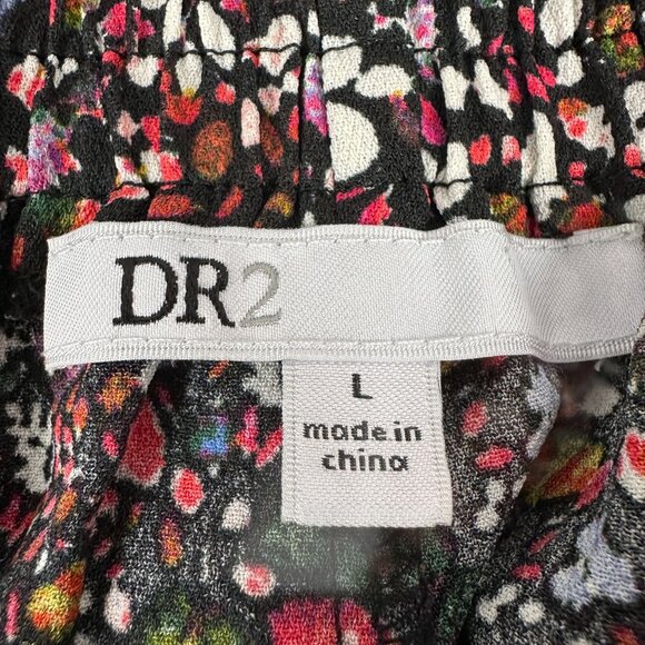 DR2 Floral Print Pants Womens Large Polyester Elastic Waist - Picture 3 of 5